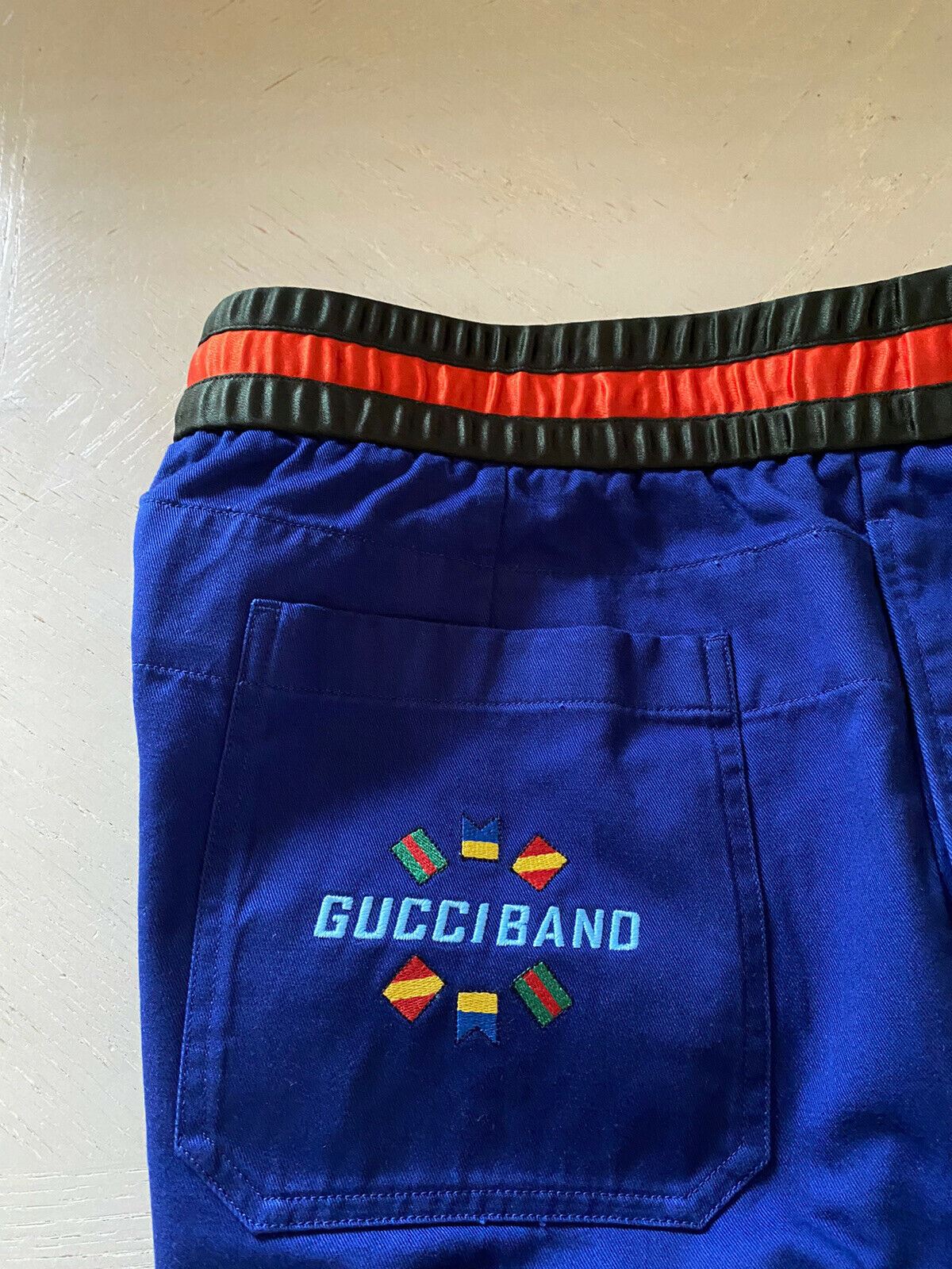 Neue 980 $ Gucci Herren Gucci Band Jegging Hose Blau 34 US (50 Eu) Hergestellt in Italien