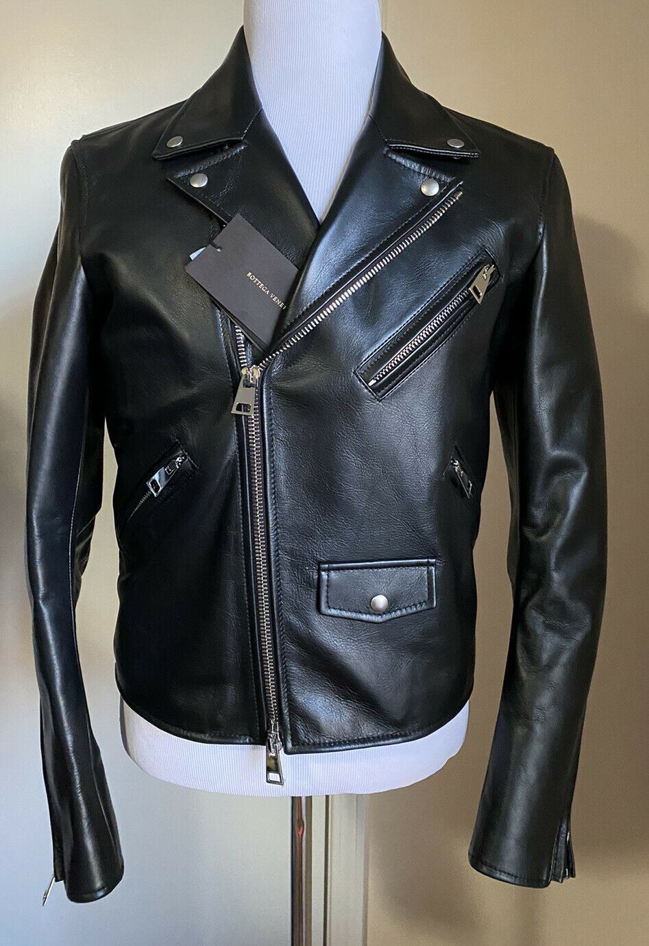 New $5700 Bottega Veneta Men Motorcycle Leather Jacket Coat Black 42 US/52 Eu