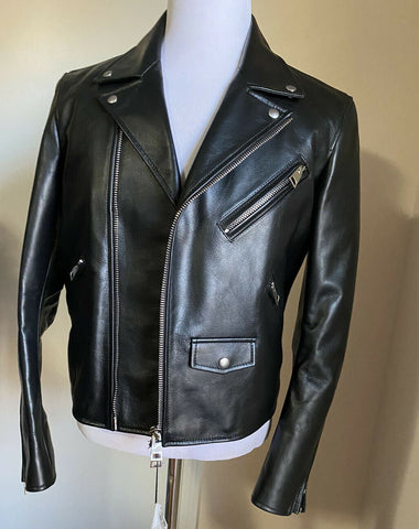 Neu $ 5700 Bottega Veneta Herren Motorrad Lederjacke Mantel Schwarz 42 US/52 Eu