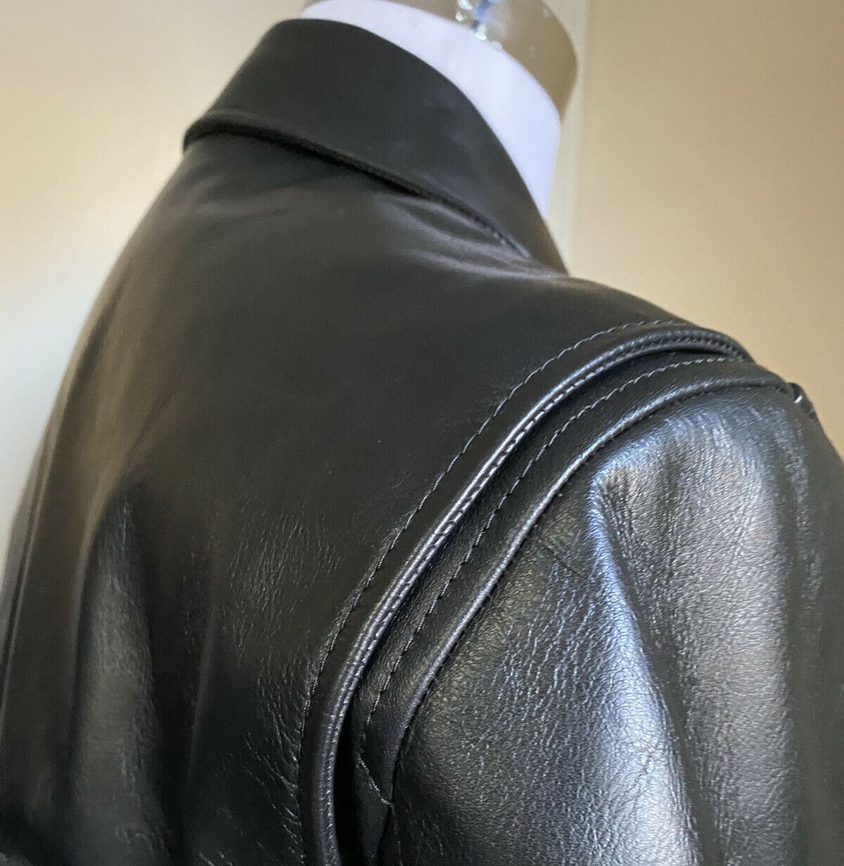 New $5700 Bottega Veneta Men Motorcycle Leather Jacket Coat Black 42 US/52 Eu