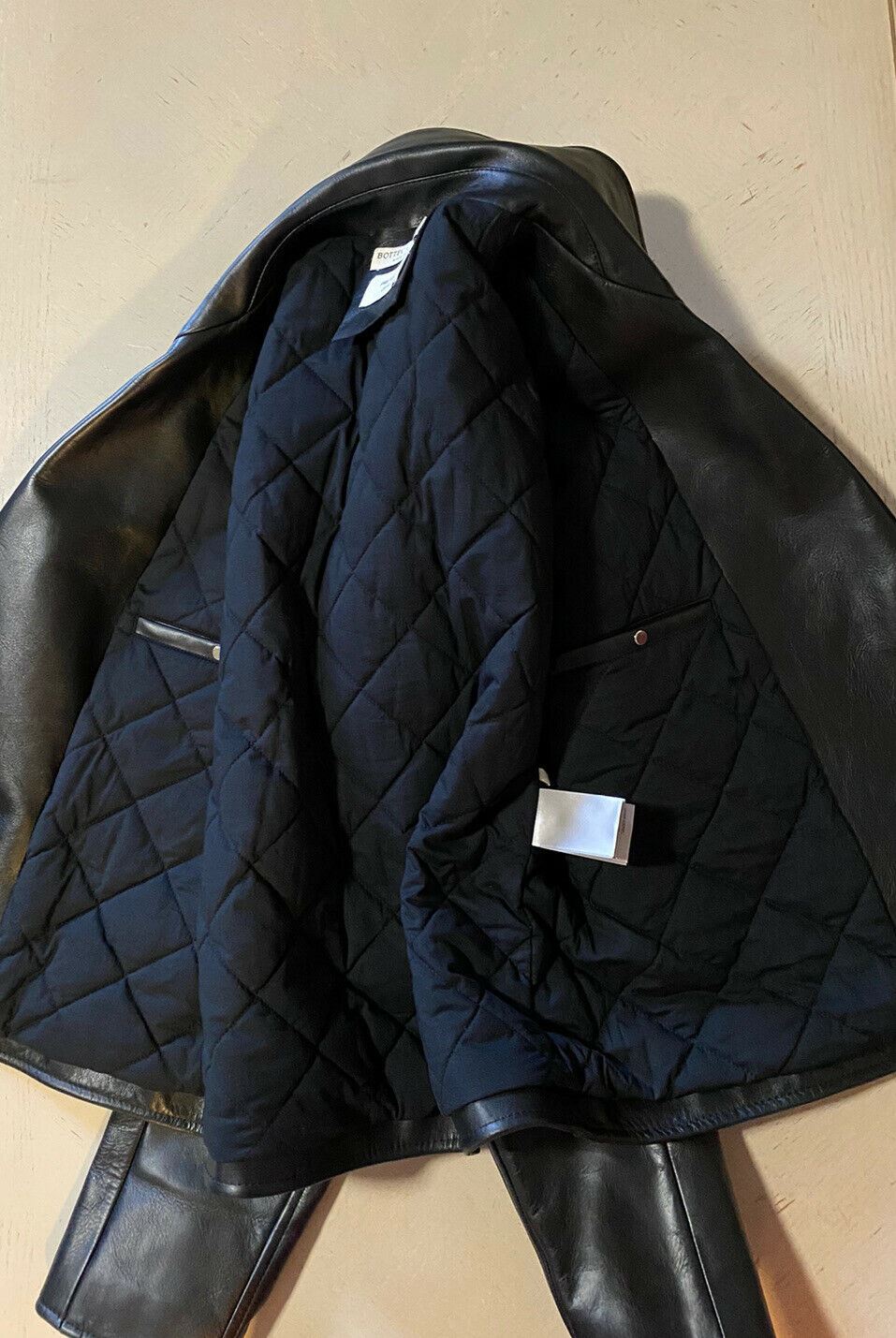 Новая мужская мотоциклетная кожаная куртка Bottega Veneta за 5700 долларов, черная 42 US/52 EU