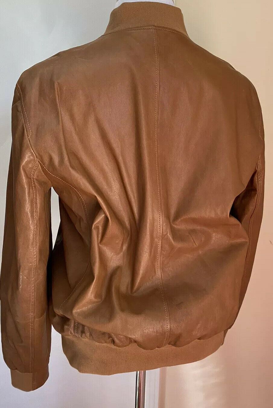 Новая мужская двусторонняя кожаная куртка Brunello Cucinelli стоимостью 5995 долларов США DK Коричневый/Темно-синий L