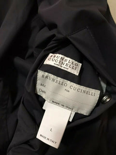 Neu $5995 Brunello Cucinelli Herren Wende-Lederjacke Mantel DK Braun/Navy L