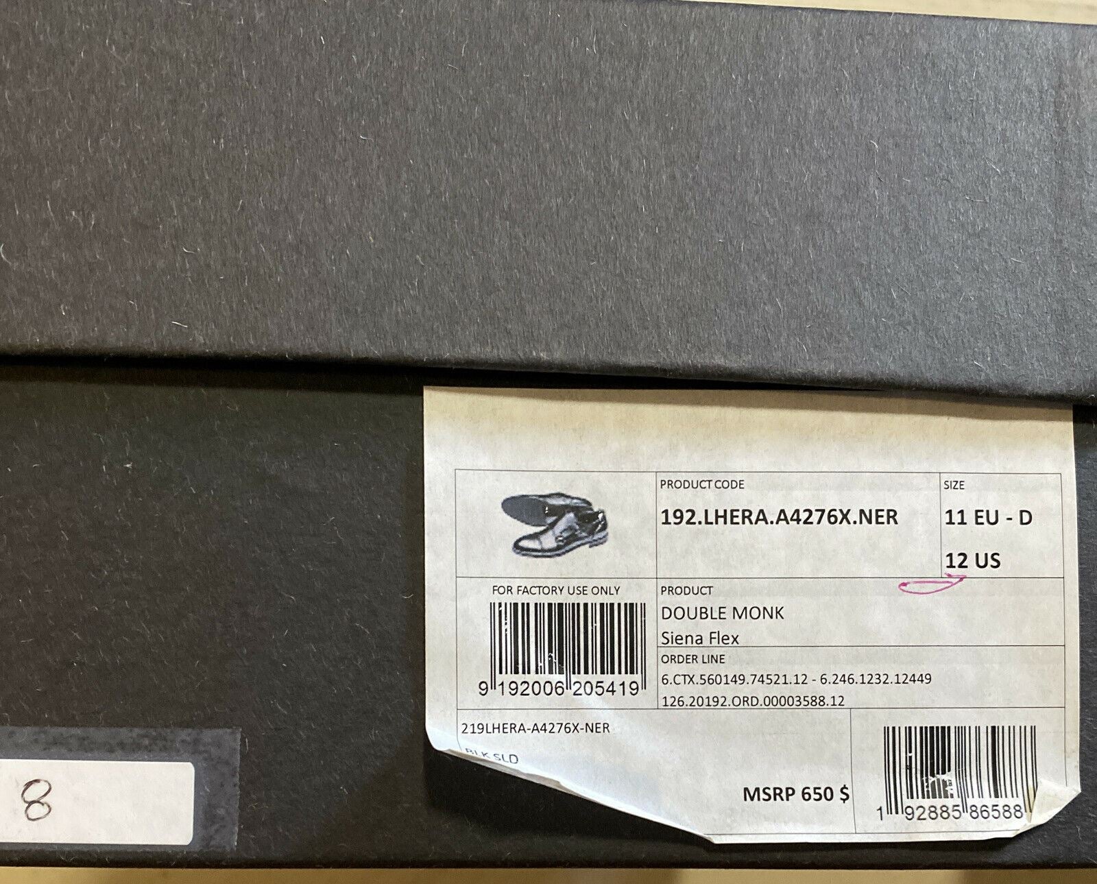 New $650 Ermenegildo Zegna Double Monk Leather Shoes Black 12 US Italy