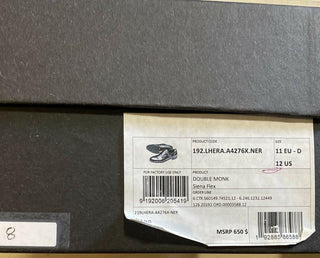 Neue 650 $ Ermenegildo Zegna Double Monk Lederschuhe Schwarz 12 US Italien 