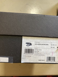Neue 650 $ Ermenegildo Zegna Double Monk Lederschuhe Schwarz 12,5 US Italien 