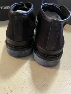 Neu $ 650 Ermenegildo Zegna Wildleder/Leder Stiefel Schuhe DK Braun 11 US Italien 
