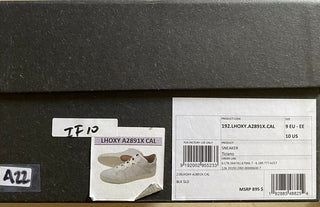 Neue 895 $ Ermenegildo Zegna Couture Leder-Sneakers Schuhe Weiß 10 US Italien