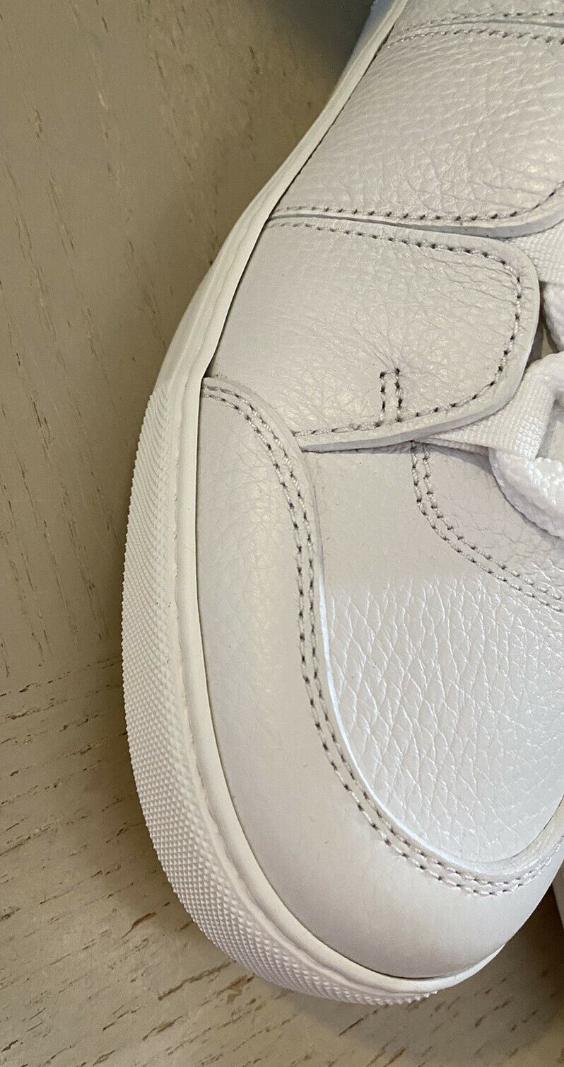 Neue 895 $ Ermenegildo Zegna Couture Leder-Sneakers Schuhe Weiß 10 US Italien