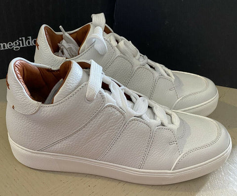 Neue 895 $ Ermenegildo Zegna Couture Leder-Sneakers Schuhe Weiß 10 US Italien