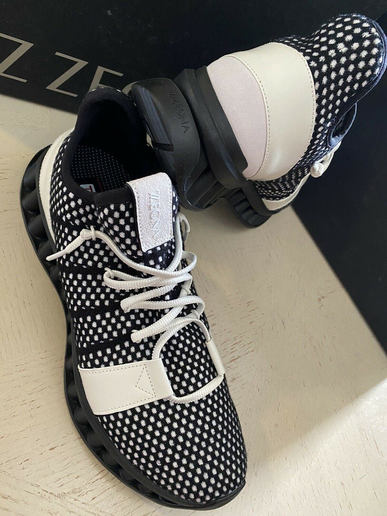 Neue $ 525 Z Zegna Sneakers Schuhe Schwarz/Weiß 11,5 US