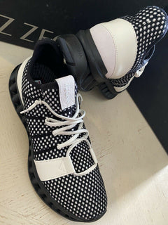 Neue $ 525 Z Zegna Sneakers Schuhe Schwarz/Weiß 11,5 US