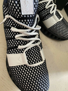 Neue $ 525 Z Zegna Sneakers Schuhe Schwarz/Weiß 11,5 US