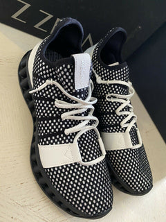 Neue $ 525 Z Zegna Sneakers Schuhe Schwarz/Weiß 11,5 US
