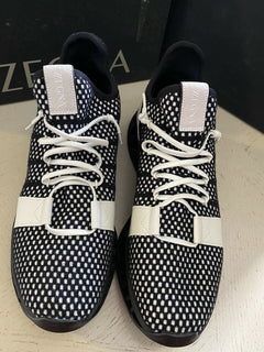 Neue $ 525 Z Zegna Sneakers Schuhe Schwarz/Weiß 11,5 US