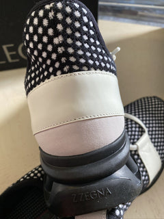 Neue $ 525 Z Zegna Sneakers Schuhe Schwarz/Weiß 11,5 US