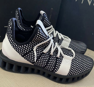 Neue $ 525 Z Zegna Sneakers Schuhe Schwarz/Weiß 11,5 US