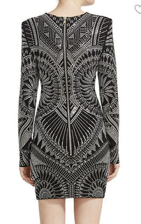 Neu $4150 Balmain Strass Jersey Kleid Schwarz 40 ( 8 ) Italien