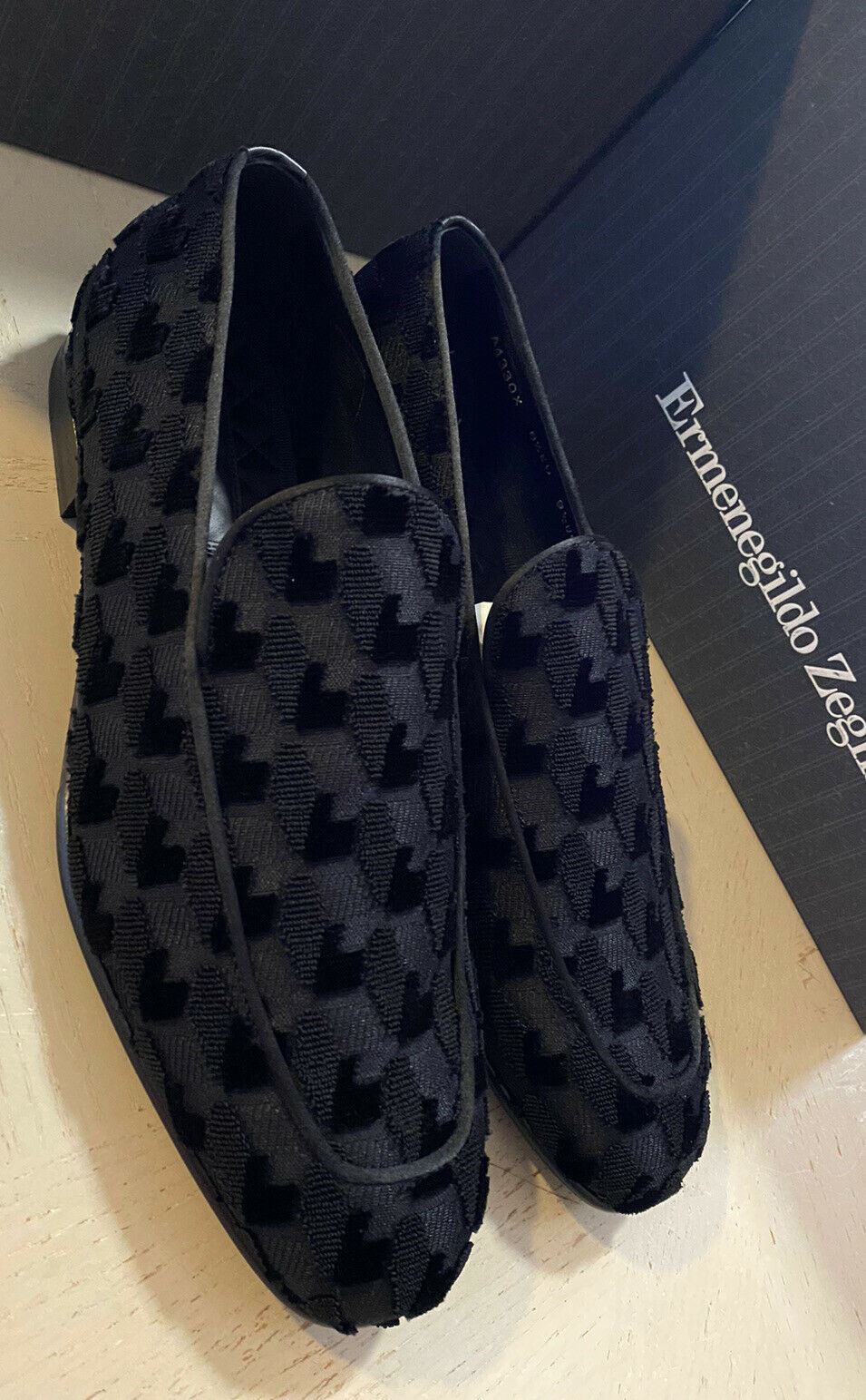 New $650 Ermenegildo Zegna Loafers Shoes Black 13 US Italy