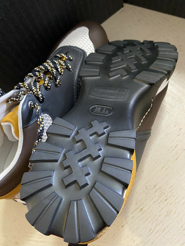 Neue 650 $ Ermenegildo Zegna Couture Leder-Sneakers Schuhe DK Braun 13 US Italien