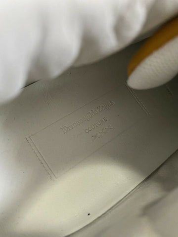 Neue 650 $ Ermenegildo Zegna Couture Leder-Sneakers Schuhe DK Braun 13 US Italien