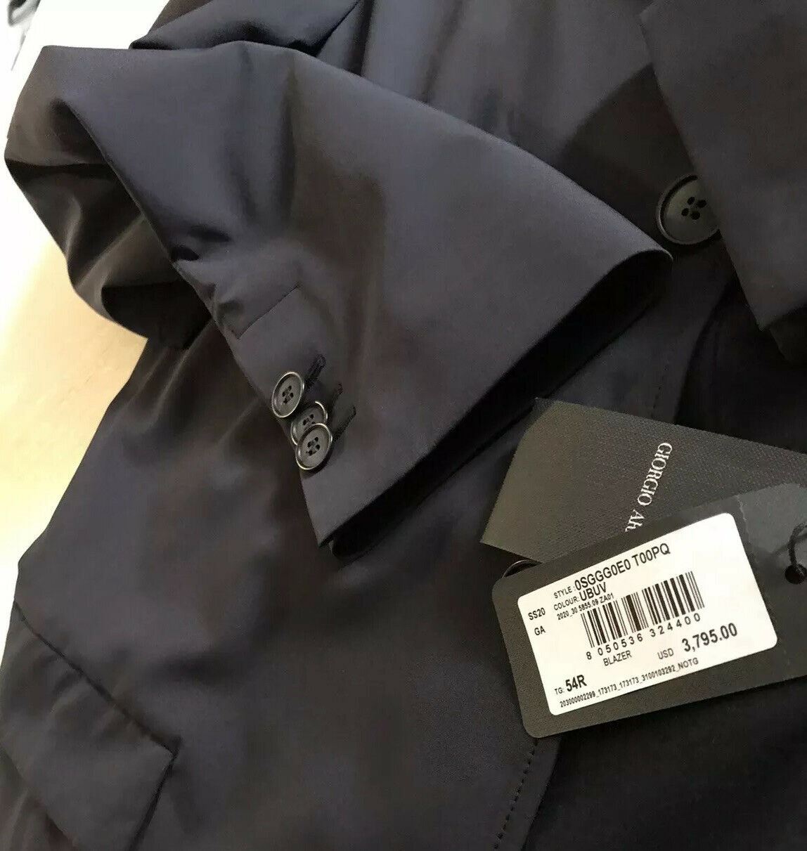 СЗТ $3795 Giorgio Armani Мужская куртка Блейзер Пальто Темно-синий 44R США/54R ЕС Италия