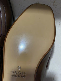 Neue Gucci Herren-Slipper aus Leder mit GG-Monogramm, braun, 9,5 US (8,5 UK), Italien