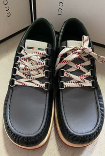 Neue Gucci Herren-Leder-Sneakers, Schuhe, Schwarz, 10 US (9 UK), Italien