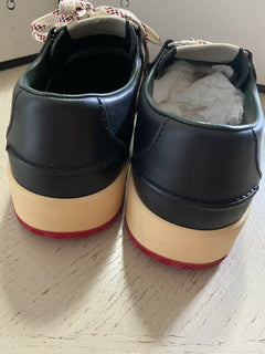 Neue Gucci Herren-Leder-Sneakers, Schuhe, Schwarz, 10 US (9 UK), Italien