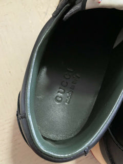 Neue Gucci Herren-Leder-Sneakers, Schuhe, Schwarz, 10 US (9 UK), Italien