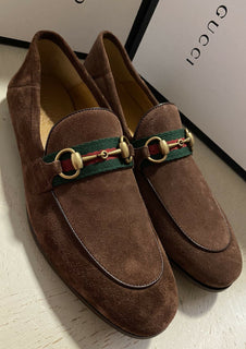Neue Gucci Herren-Loafer aus Wildleder, Braun, 8,5 US (7,5 UK), Italien