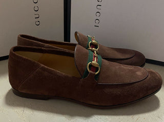 Neue Gucci Herren-Loafer aus Wildleder, Braun, 8,5 US (7,5 UK), Italien