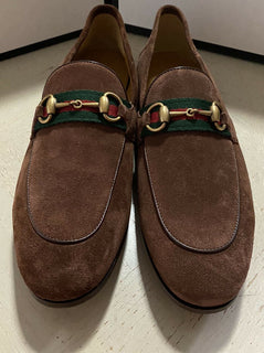 Neue Gucci Herren-Loafer aus Wildleder, Braun, 8,5 US (7,5 UK), Italien