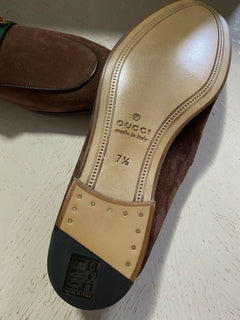 Neue Gucci Herren-Loafer aus Wildleder, Braun, 8,5 US (7,5 UK), Italien