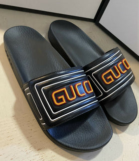 NIB Gucci Herren-Sandalen aus Leder, Schwarz, 10 US/9 UK, Italien