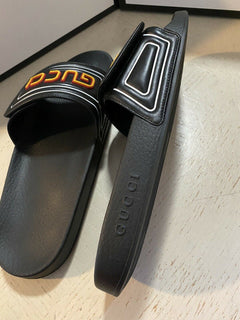 NIB Gucci Herren-Sandalen aus Leder, Schwarz, 10 US/9 UK, Italien