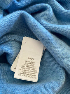 Neu $1895 Brunello Cucinelli Damen-Pullover aus Kaschmir mit Monili-Besatz und Rundhalsausschnitt, Blau, XS