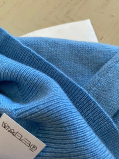 Neu $1895 Brunello Cucinelli Damen-Pullover aus Kaschmir mit Monili-Besatz und Rundhalsausschnitt, Blau, XS