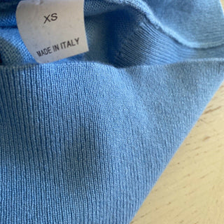 Neu $1895 Brunello Cucinelli Damen-Pullover aus Kaschmir mit Monili-Besatz und Rundhalsausschnitt, Blau, XS