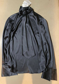 Neu $2395 Brunello Cucinelli Damen Wrapped Monili Rollkragenbluse Anthrazit S