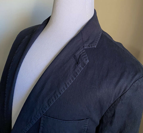 СЗТ $1595 Giorgio Armani Мужская приталенная куртка Блейзер Темно-синий 44 США/54 ЕС