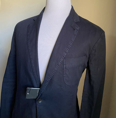 СЗТ $1595 Giorgio Armani Мужская приталенная куртка Блейзер Темно-синий 44 США/54 ЕС