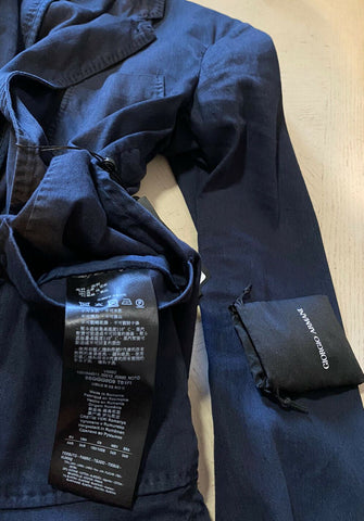 СЗТ $1595 Giorgio Armani Мужская приталенная куртка Блейзер Темно-синий 44 США/54 ЕС