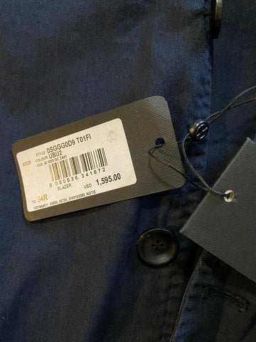 СЗТ $1595 Giorgio Armani Мужская приталенная куртка Блейзер Темно-синий 44 США/54 ЕС