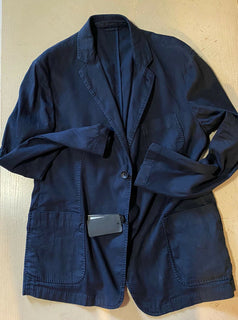NWT $1595 Giorgio Armani Herren Slim Mantel Jacke Blazer Marineblau 50 US/60 Eu