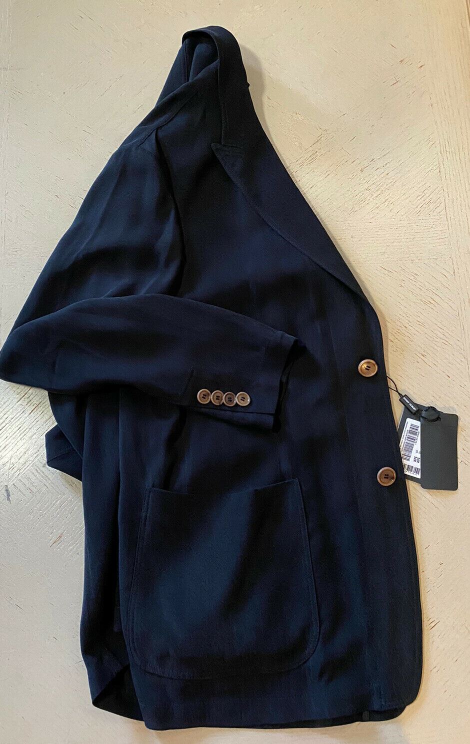 NWT $1895 Мужской пиджак Giorgio Armani Блейзер Темно-синий 44 США/54 ЕС Италия