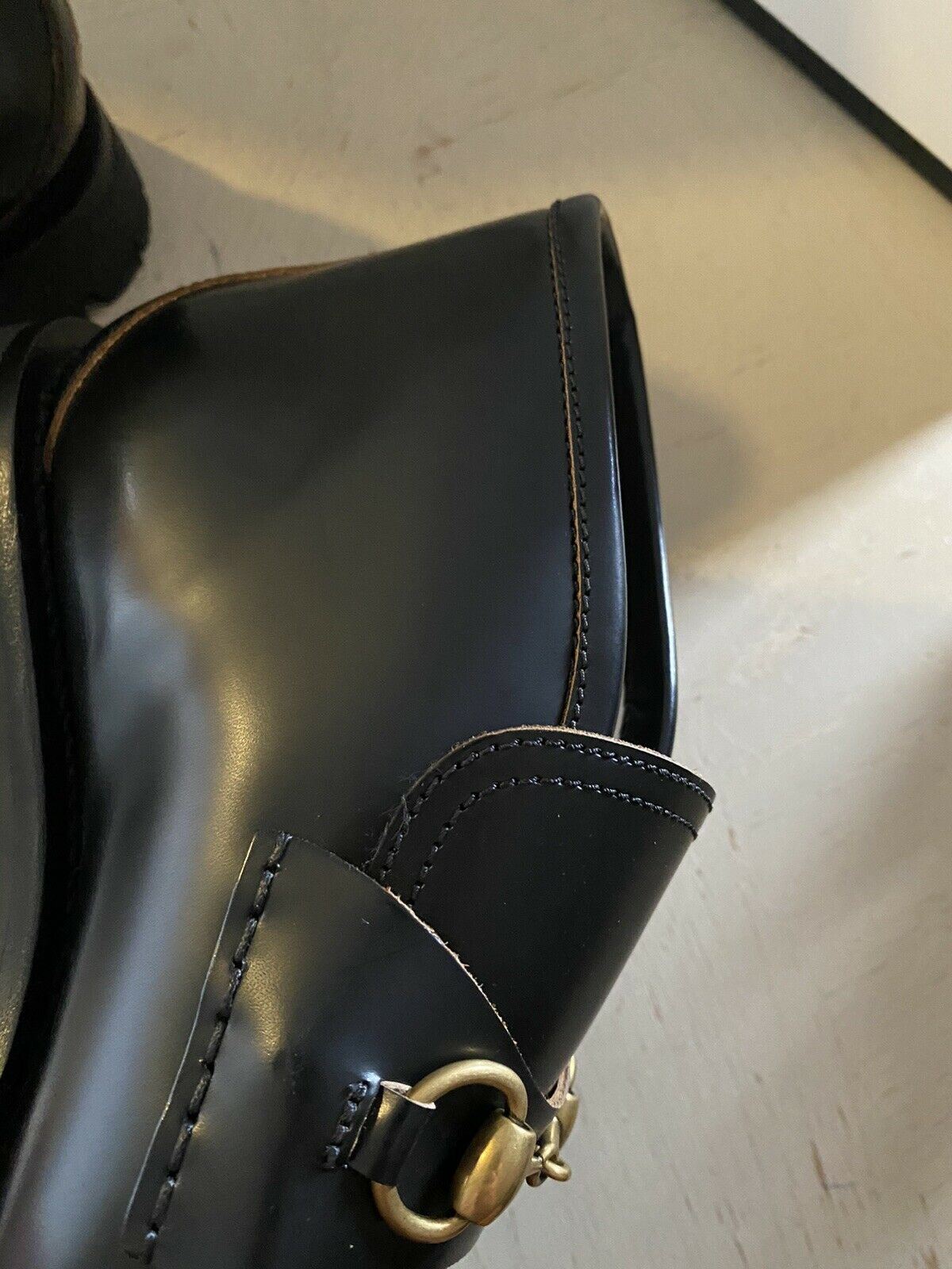 NIB $1750 Gucci Men’s Cordovan Lux Leather Ankle Boots Shoes Black 10 US / 9 UK