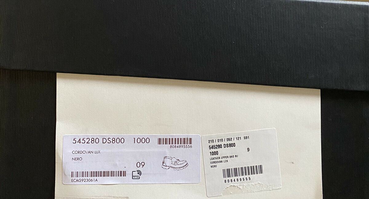 NIB $ 1750 Gucci Herren Cordovan Lux Leder Stiefeletten Schuhe Schwarz 10 US / 9 UK