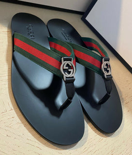 NIB Gucci Herren Sandalenschuhe Grün/Rot/Schwarz 11 US/10,5G UK