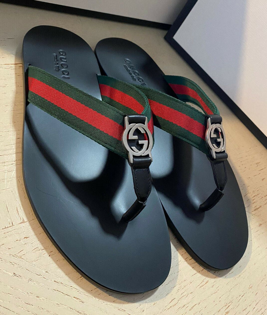 NIB Gucci Herren Sandalenschuhe Grün/Rot/Schwarz 10 US/9,5G UK